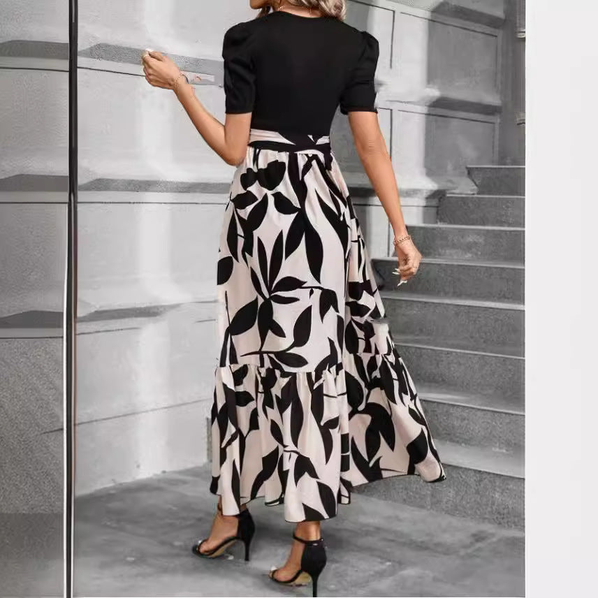 Luftiges Blumenkleid mit Rundhalsausschnitt für Damen – Elegantes Sommerkleid