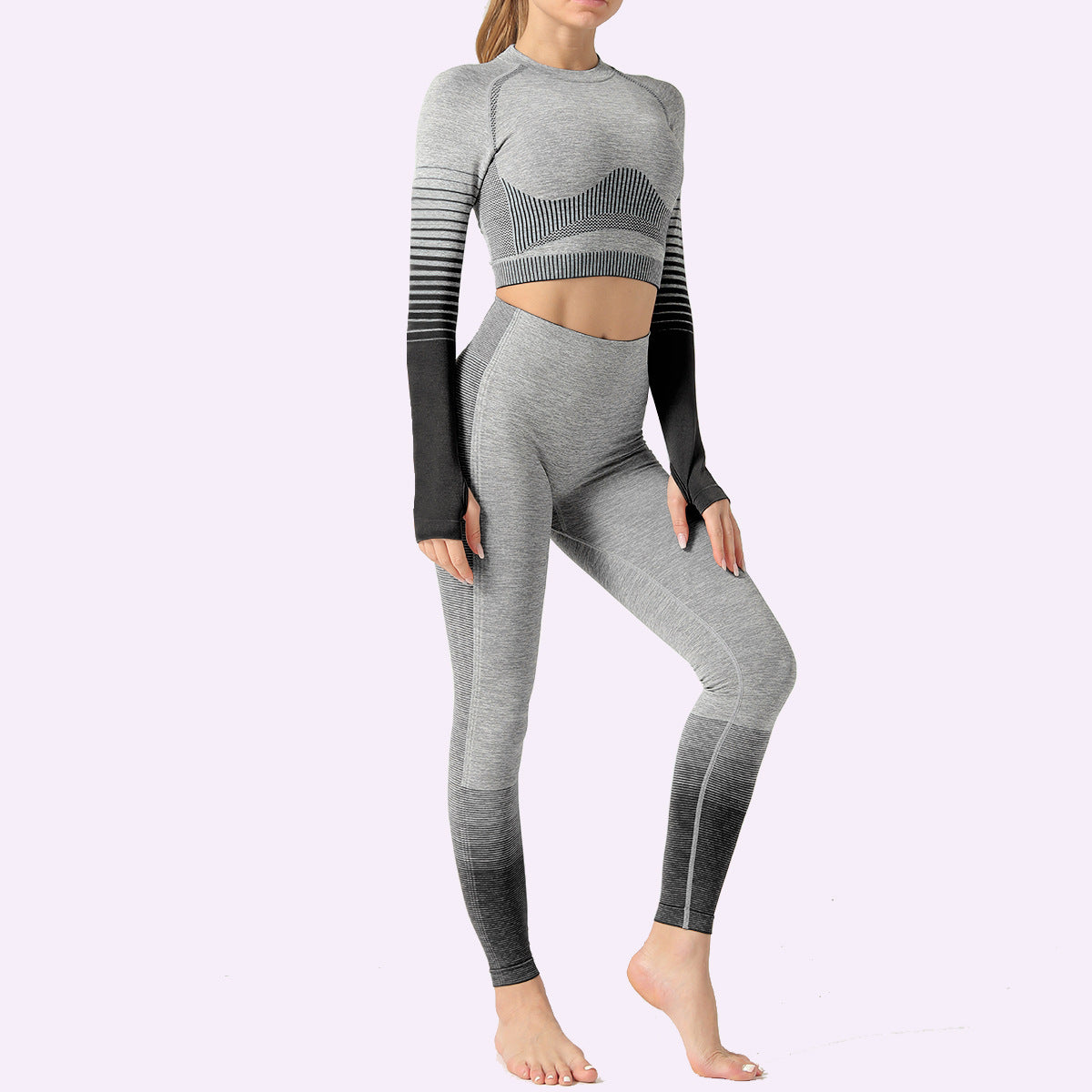 Bequemes Langarm-Activewear-Top und Hochtailliertes Leggings-Set – Flexibel und Stylisch | Delilah