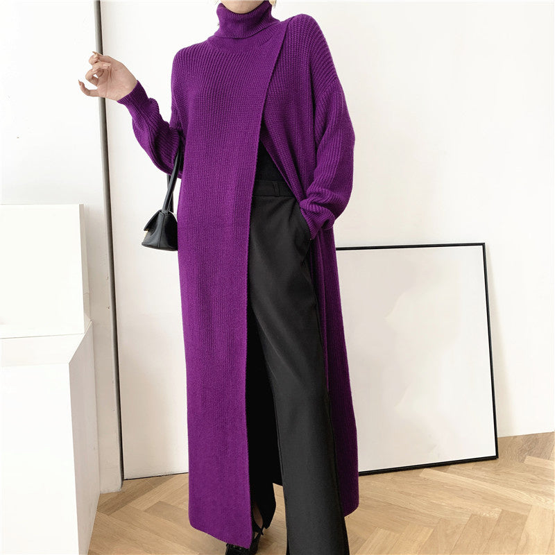 Leichtes Langarm Strick-Turtleneck-Kleid für Damen | Mia