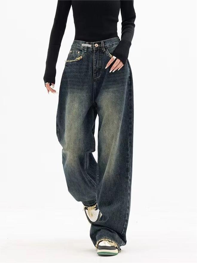 Vintage-Jeanshose mit weitem Bein