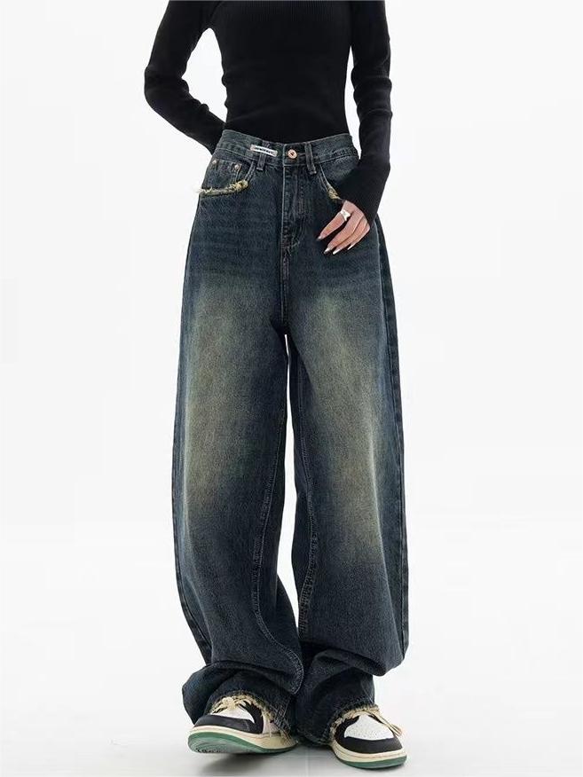 Vintage-Jeanshose mit weitem Bein