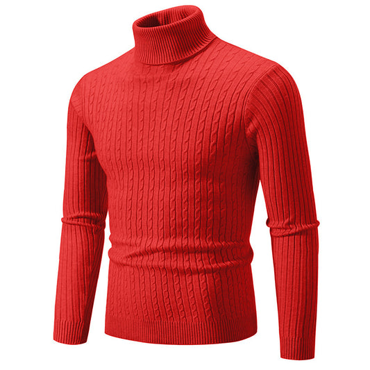 Gemütlicher Strickpullover mit hohem Kragen aus Baumwolle für Herren | Emman