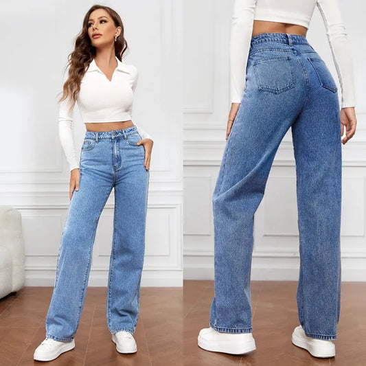 Lässige Damen Baggy Jeans – Bequeme Jeans im Freizeit-Look