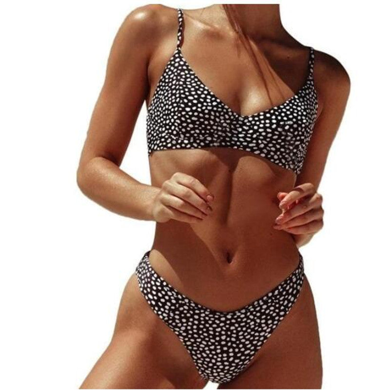 Zweiteiliger Gepunkteter Bikini mit Elegantem Design für Damen