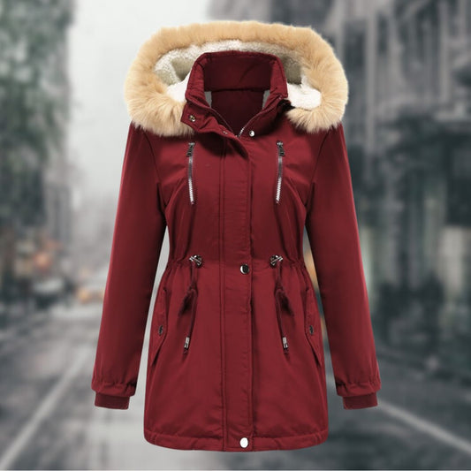 Elegante Damen-Winterjacke mit Pelzbesatz | Sarah