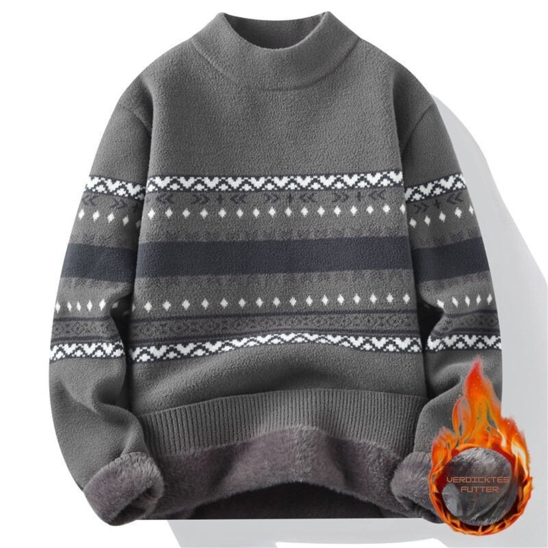 Warmer Strickpullover mit Stehkragen für Herren | Loro