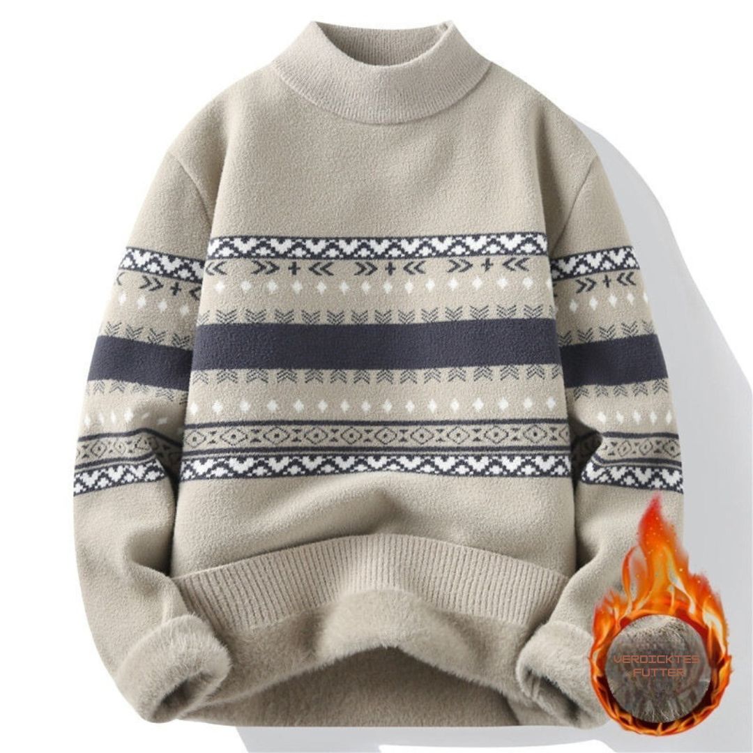 Warmer Strickpullover mit Stehkragen für Herren | Loro