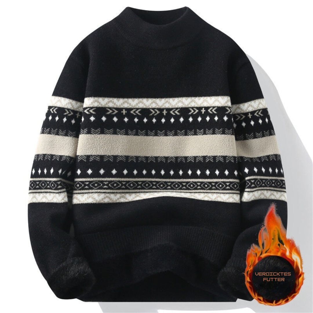 Warmer Strickpullover mit Stehkragen für Herren | Loro