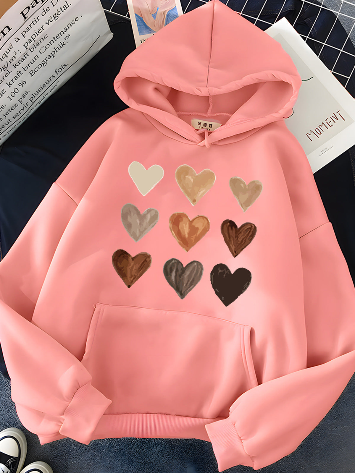 Gemütlicher Oversized Hoodie mit Herzprint für Damen | Mavi