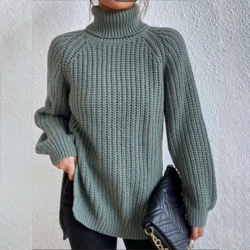 Schicker Damen-pullover mit hohem Kragen | Eulah