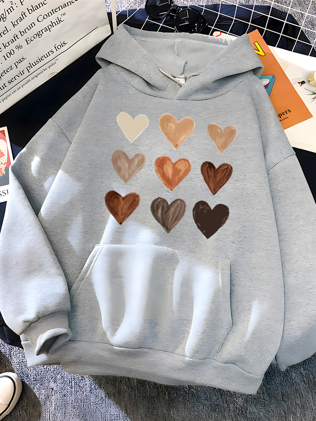 Gemütlicher Oversized Hoodie mit Herzprint für Damen | Mavi