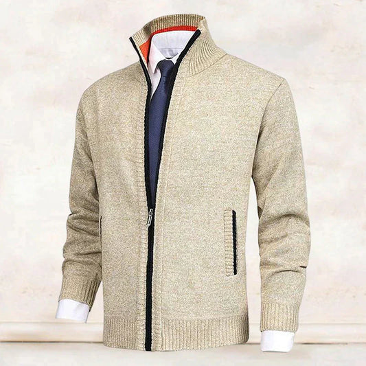 Elegante Strickjacke mit Rollkragen und Reißverschluss für Herren