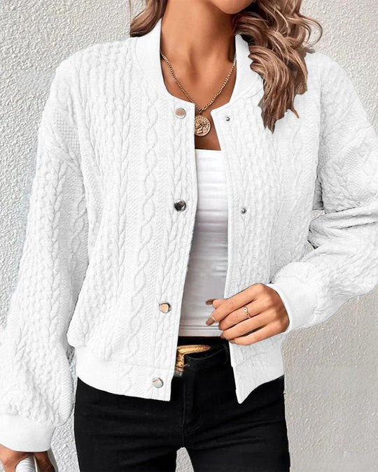 Gemütliche Kurze langärmelige Strickjacke  für Damen