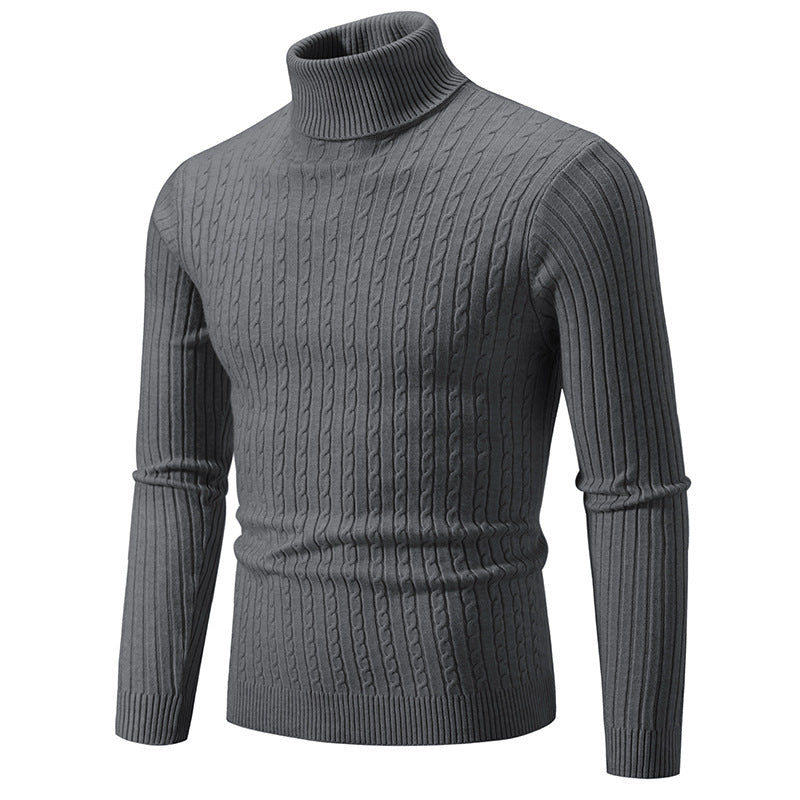 Gemütlicher Strickpullover mit hohem Kragen aus Baumwolle für Herren | Emman