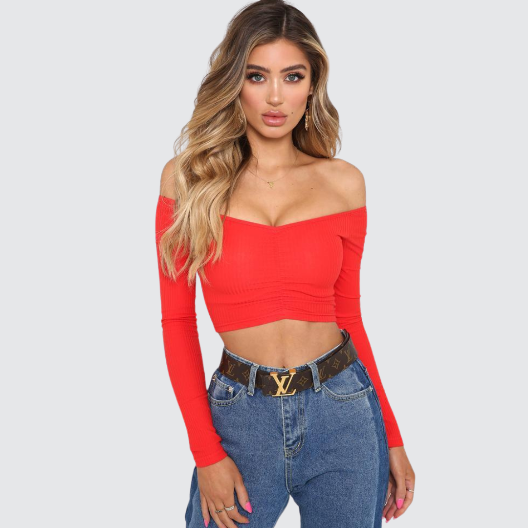 Modisches Kurzes Damen-Schulterfreies Crop-Top mit Stilvollem Schnitt