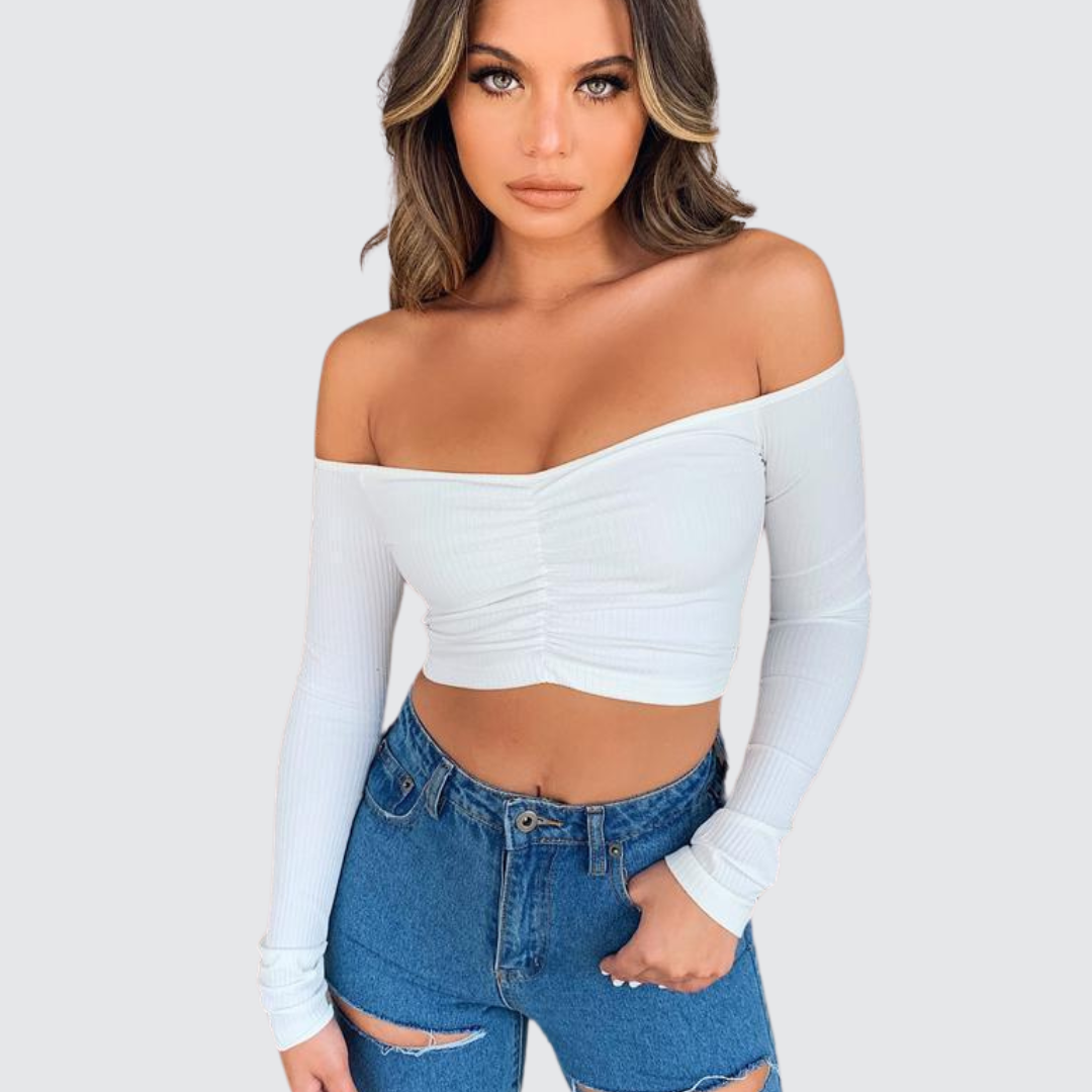 Modisches Kurzes Damen-Schulterfreies Crop-Top mit Stilvollem Schnitt