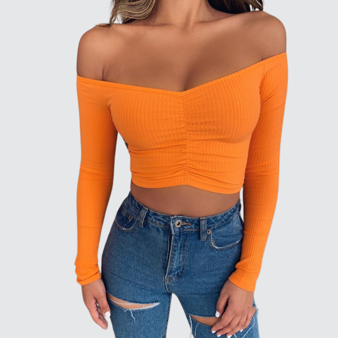 Modisches Kurzes Damen-Schulterfreies Crop-Top mit Stilvollem Schnitt