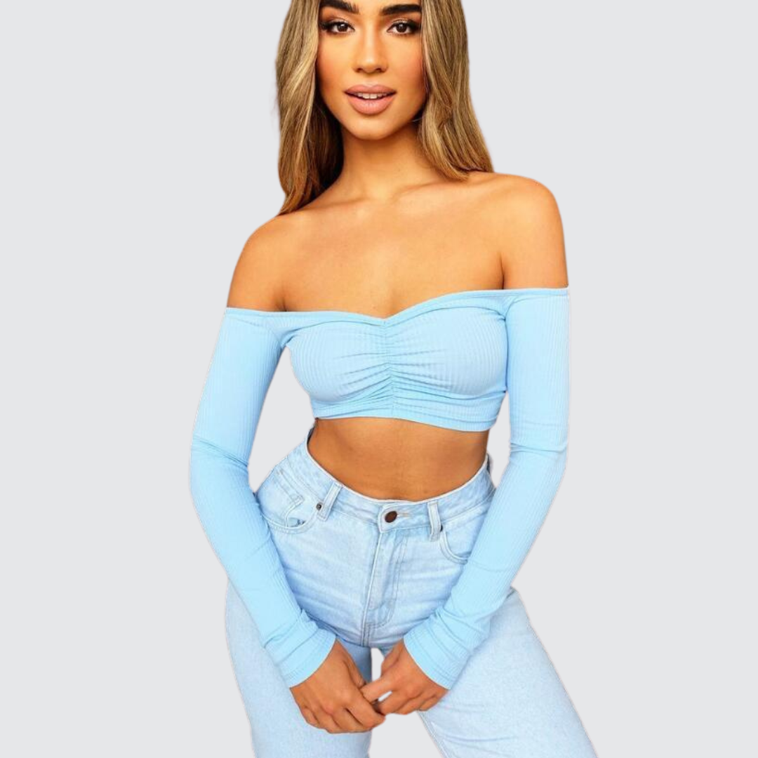 Modisches Kurzes Damen-Schulterfreies Crop-Top mit Stilvollem Schnitt