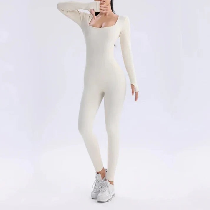 Figurbetonter Langarm Jumpsuit für Damen – Eleganter & Bequemer Look