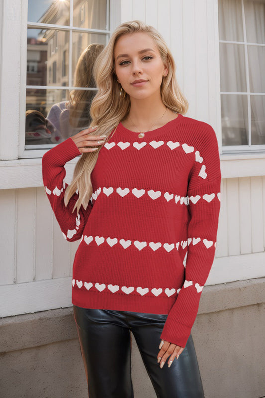 Kuscheliger Herzmuster-Pullover für Damen | Valeria