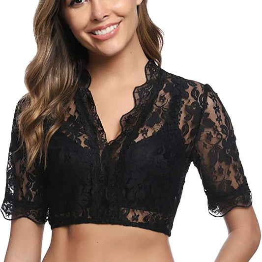 Feines Spitzen-Crop-Top für Damen – Stilvoll und Feminine