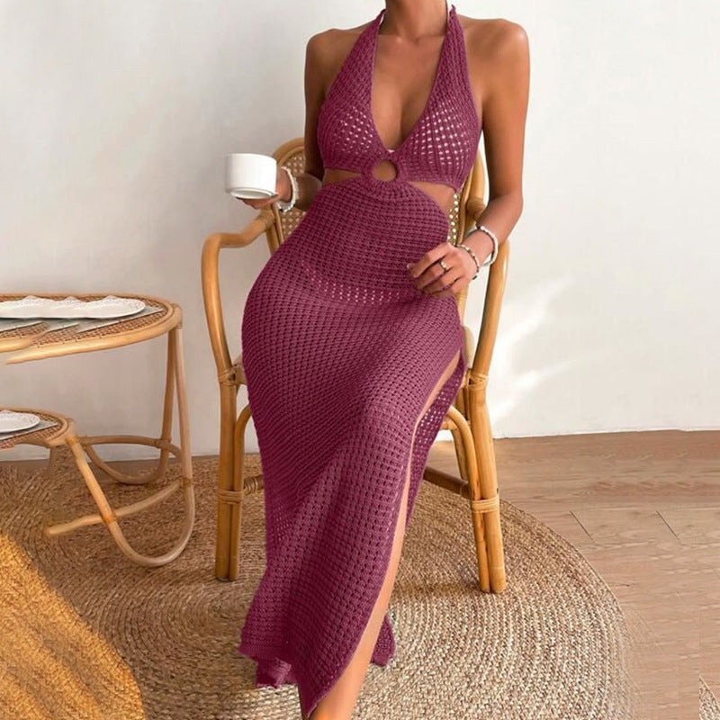 Sexy Strandkleid für Damen mit Cut-Outs und Schlitz – Perfekt für Sommer und Urlaub