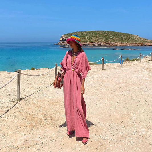 Leichtes Strandkleid mit lockerer Passform für Damen