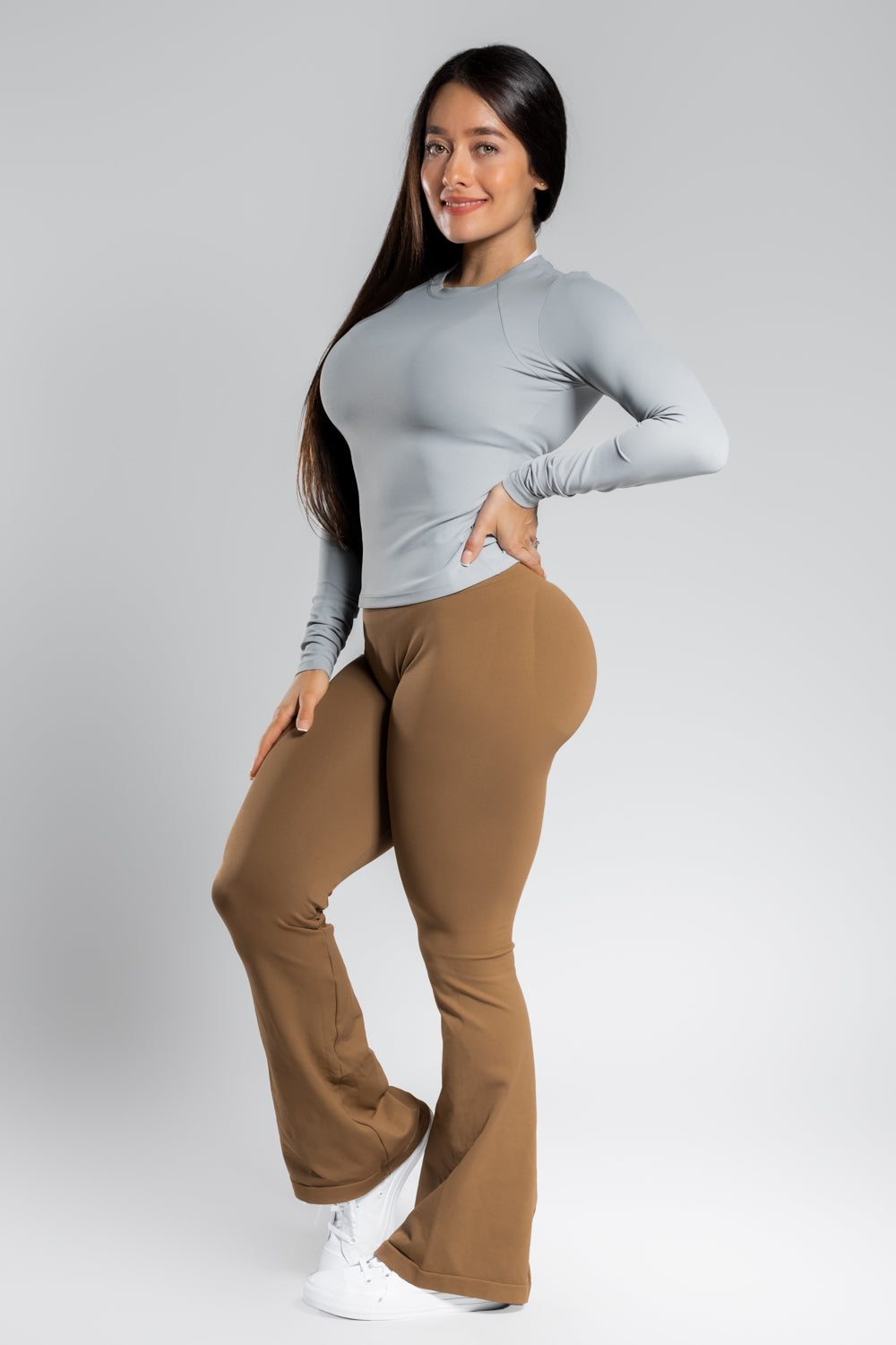 Elegante nahtlose Leggings mit ausgestelltem Design für Damen