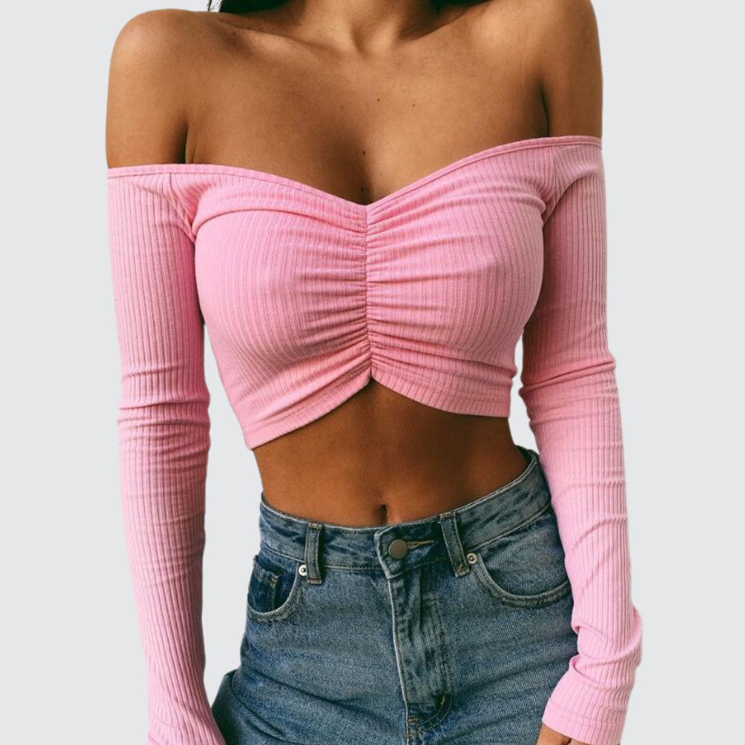 Modisches Kurzes Damen-Schulterfreies Crop-Top mit Stilvollem Schnitt