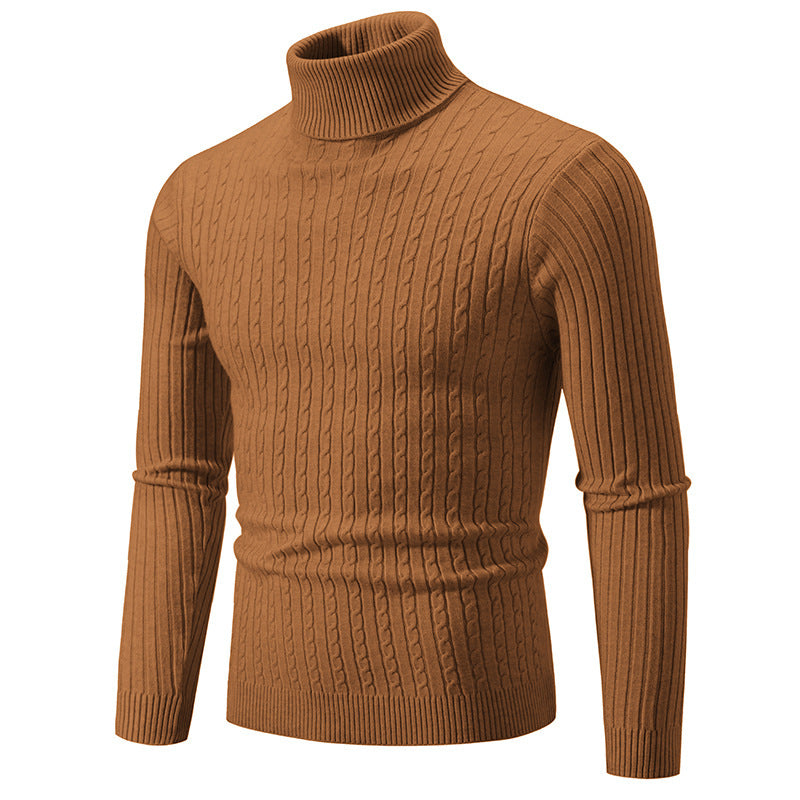 Gemütlicher Strickpullover mit hohem Kragen aus Baumwolle für Herren | Emman