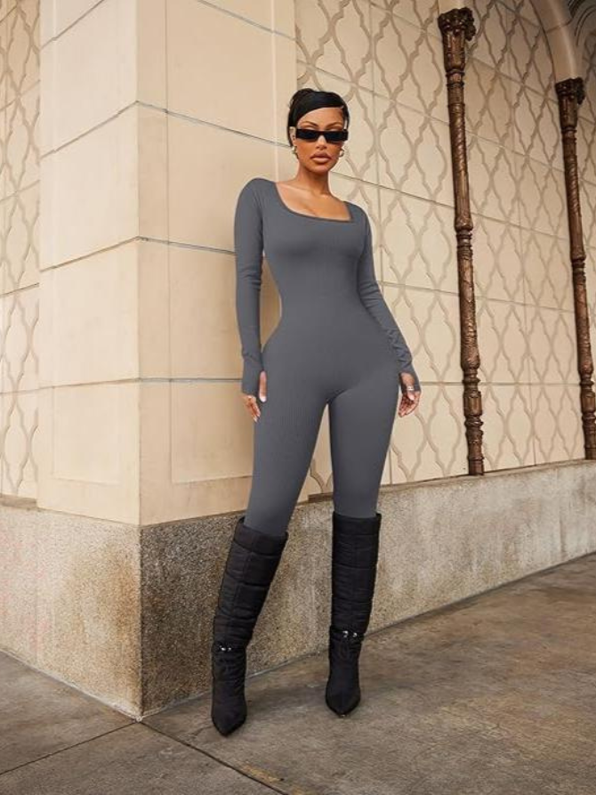 Sexy Langarm Ganzkörper Jumpsuit für Damen