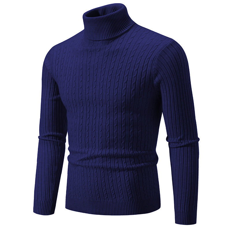 Gemütlicher Strickpullover mit hohem Kragen aus Baumwolle für Herren | Emman