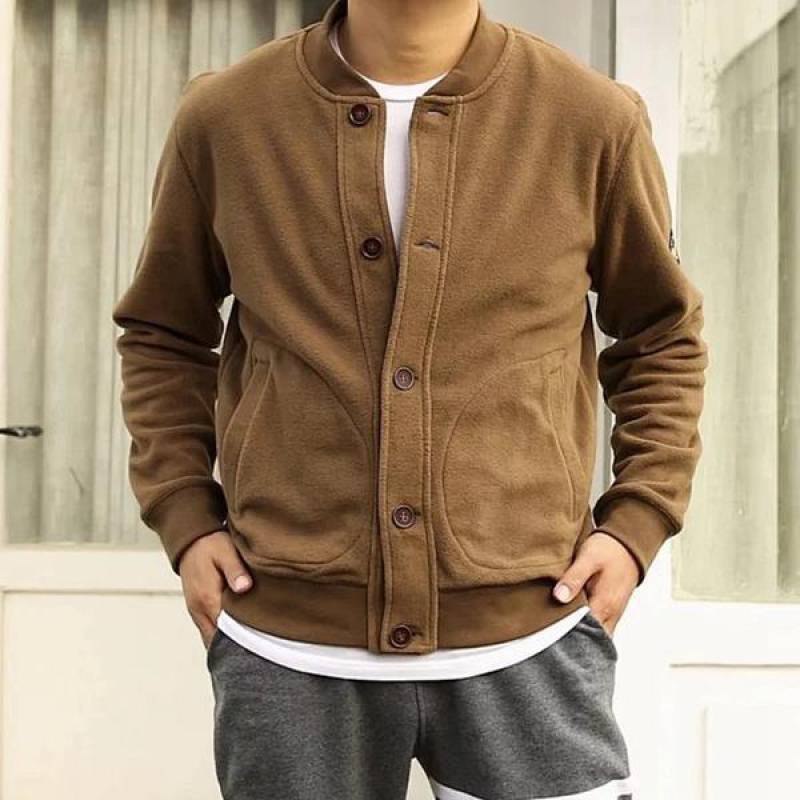 Trendy Herren Button-Front Fleece Jacke | Arthur