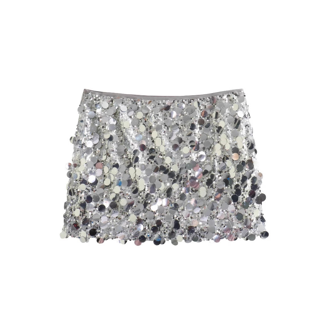 Glitzernder Minirock mit Pailletten – Eleganter High-Waist A-Linien Rock für Partys und besondere Anlässe