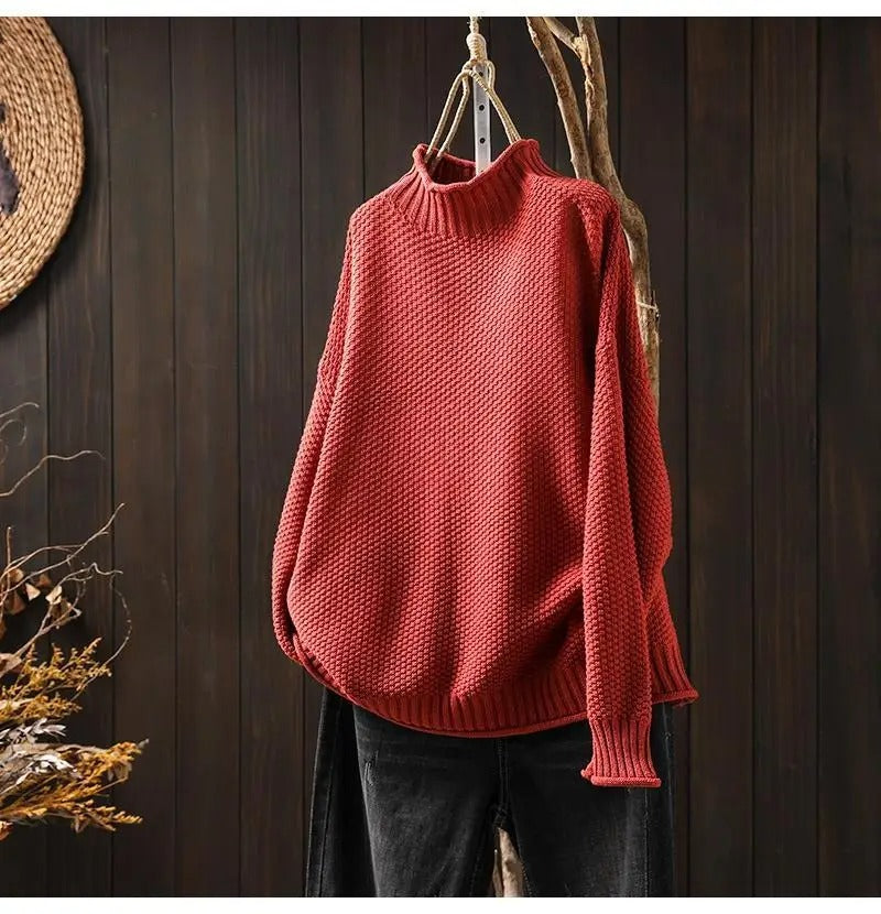 Vintage Strick-Turtleneck-Pullover für Damen