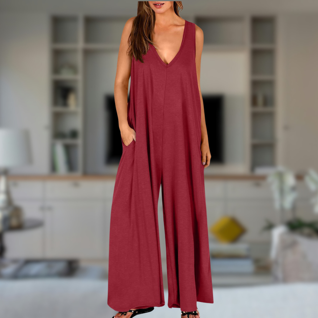 Bequemer Casual Jumpsuit mit Taschen und Taillengürtel für Damen – Perfekt für Alltag und Freizeit