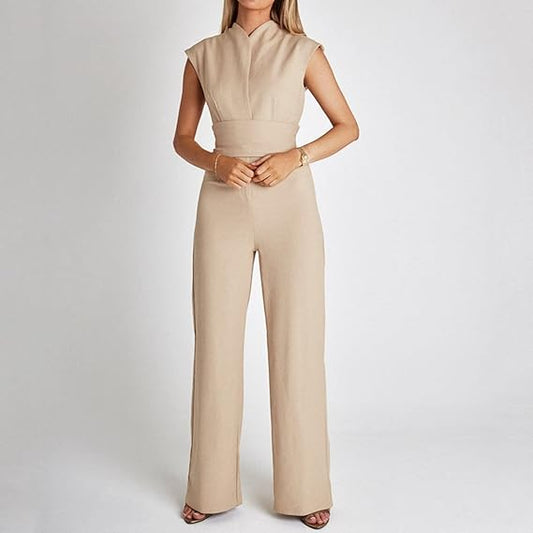 Ärmelloser Jumpsuit mit weitem Bein für Damen - luftiger & eleganter einteiliger Anzug