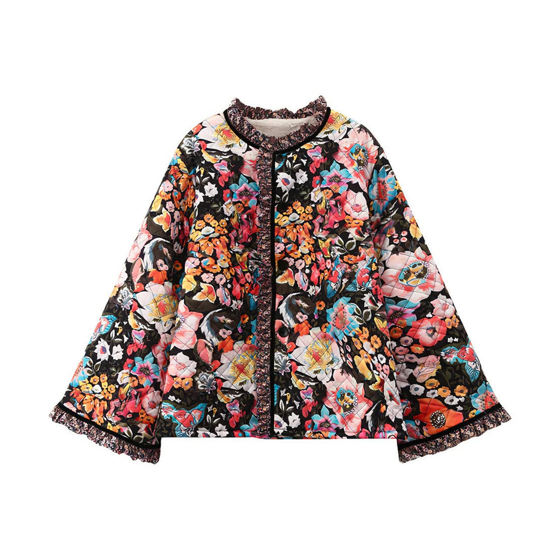 Elegante Oversized Jacke mit Blumen Muster | Ely