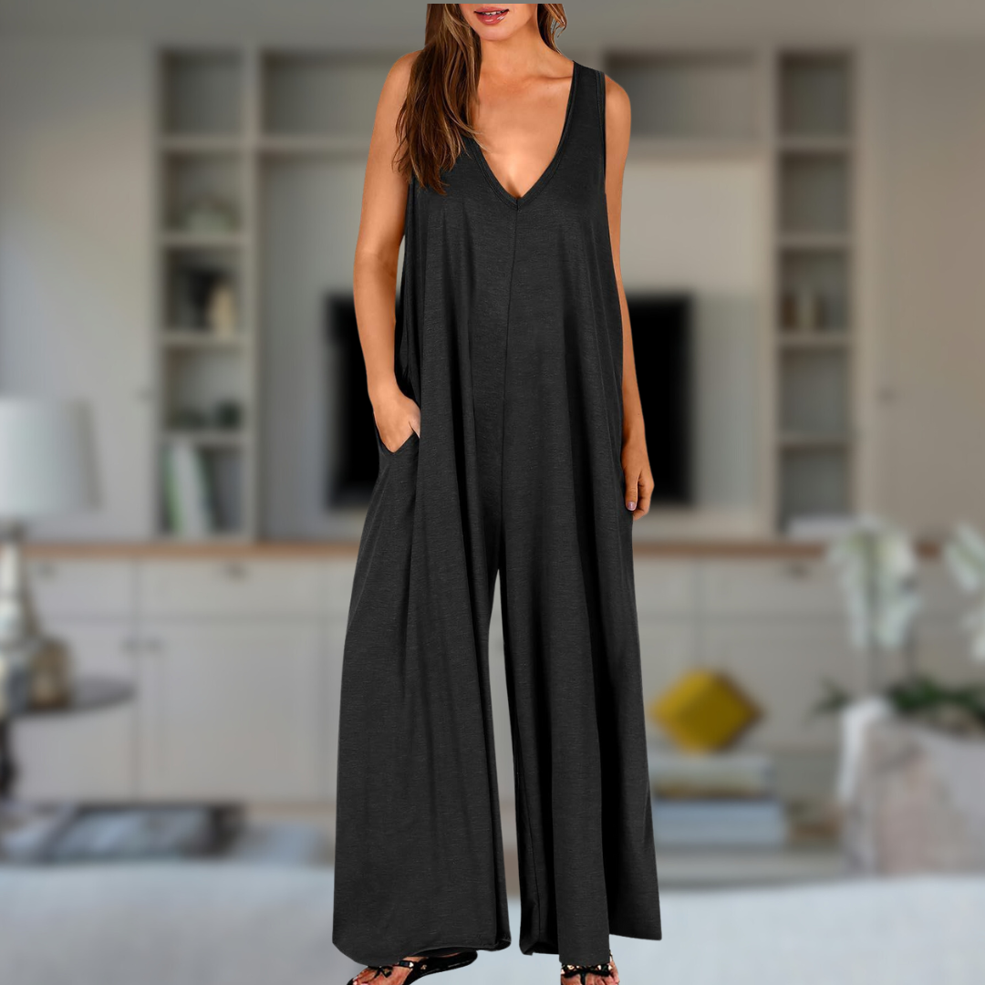 Bequemer Casual Jumpsuit mit Taschen und Taillengürtel für Damen – Perfekt für Alltag und Freizeit