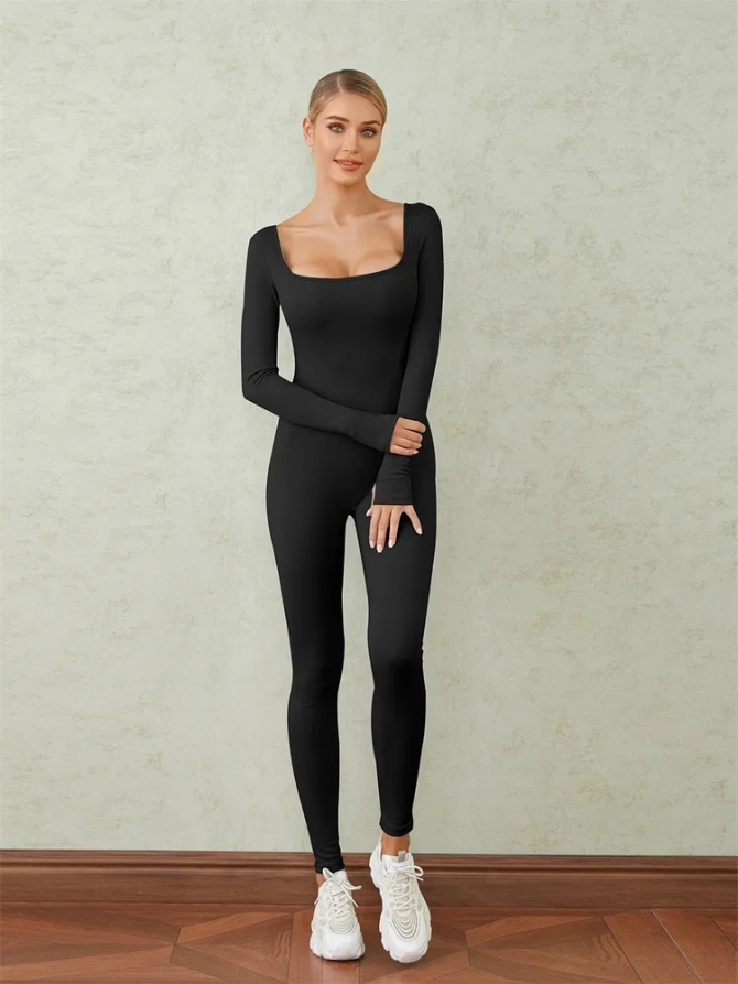 Sexy Langarm Ganzkörper Jumpsuit für Damen