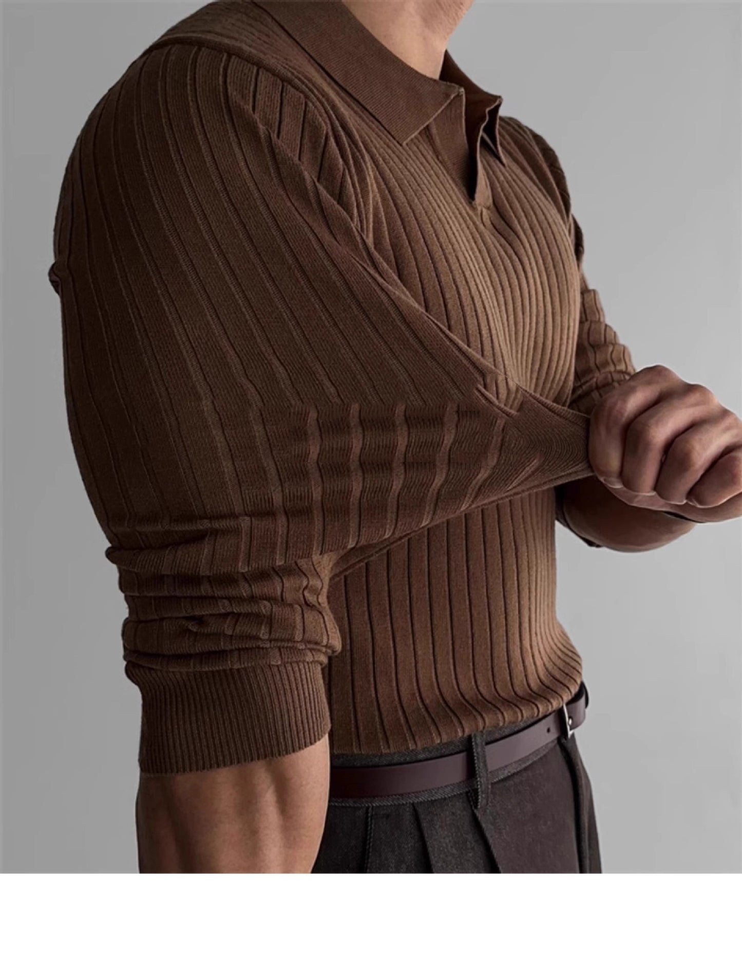 Ribbed Polo-Shirt mit entspannter Passform für Herren | Ronne