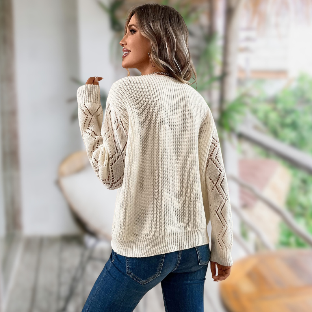 Bequemer Lockerer Pullover mit V-Ausschnitt für Damen – Perfekt für Frühling und Herbst