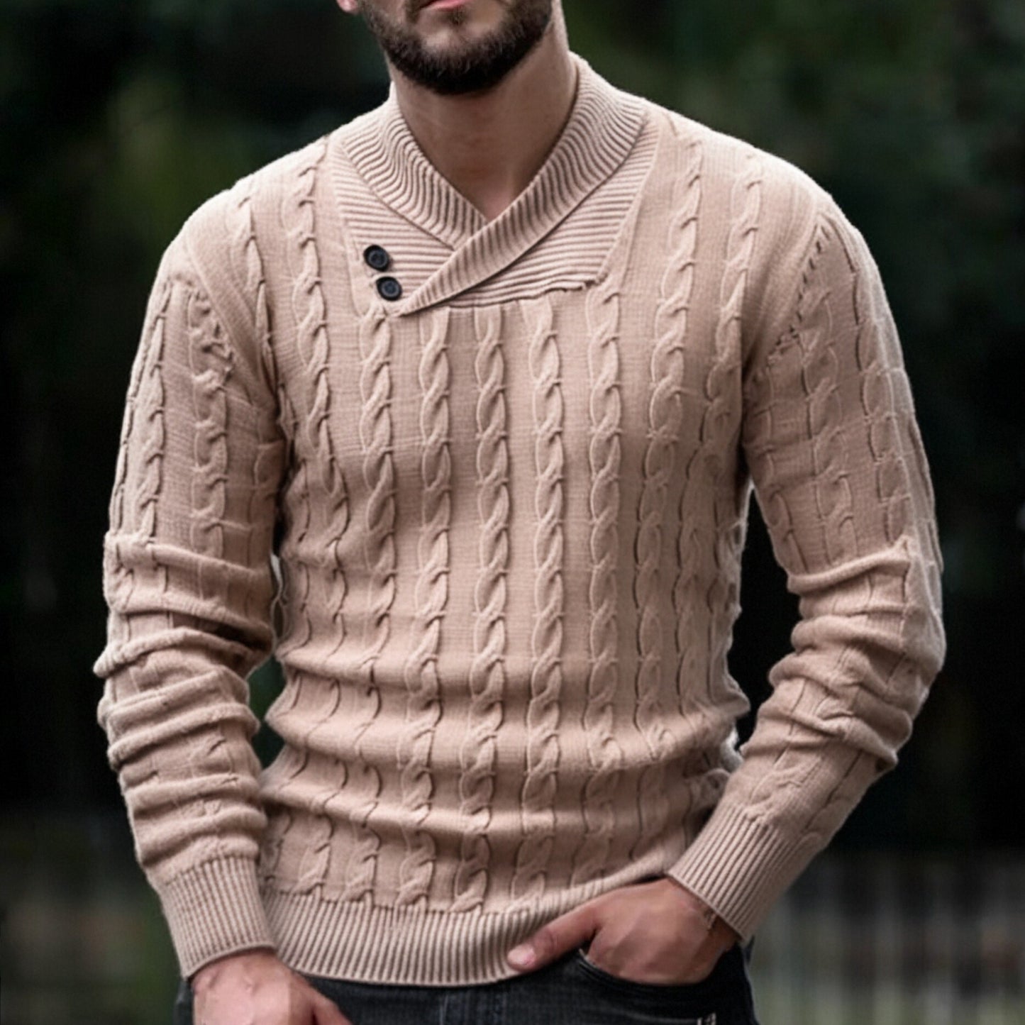 Schlichter Strickpullover für Herren