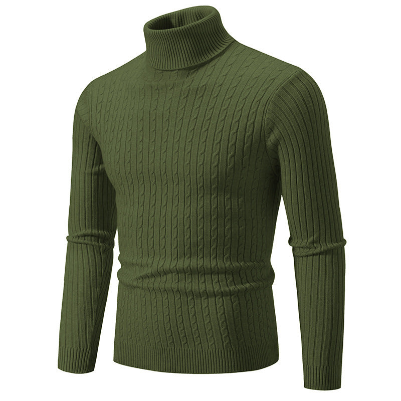 Gemütlicher Strickpullover mit hohem Kragen aus Baumwolle für Herren | Emman