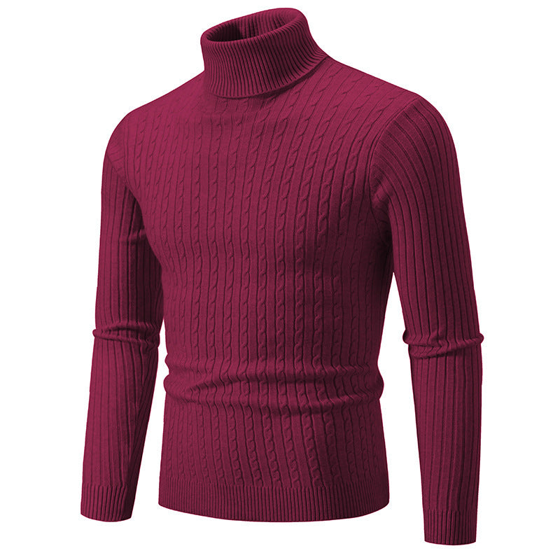 Gemütlicher Strickpullover mit hohem Kragen aus Baumwolle für Herren | Emman