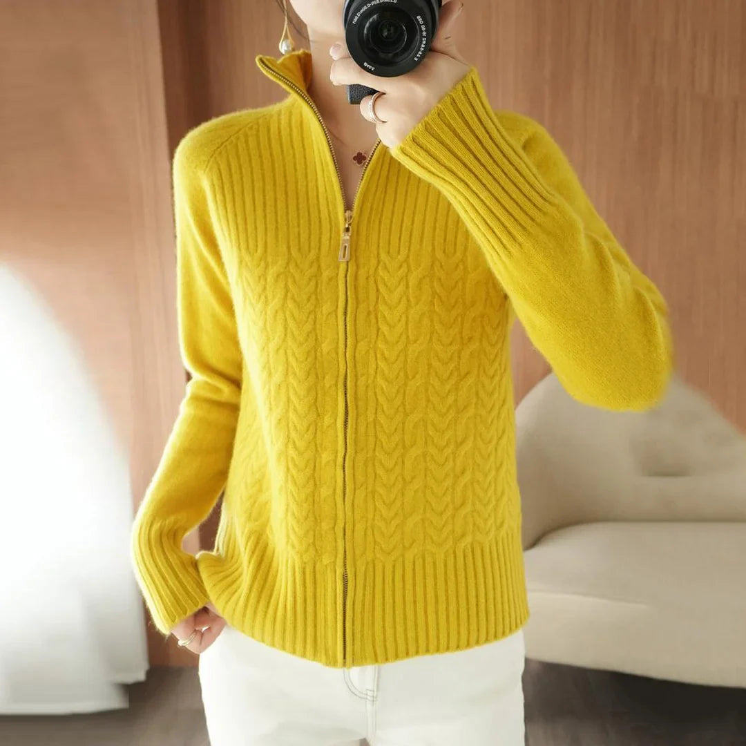 Stylischer Damen-Strickcardigan mit Reißverschluss