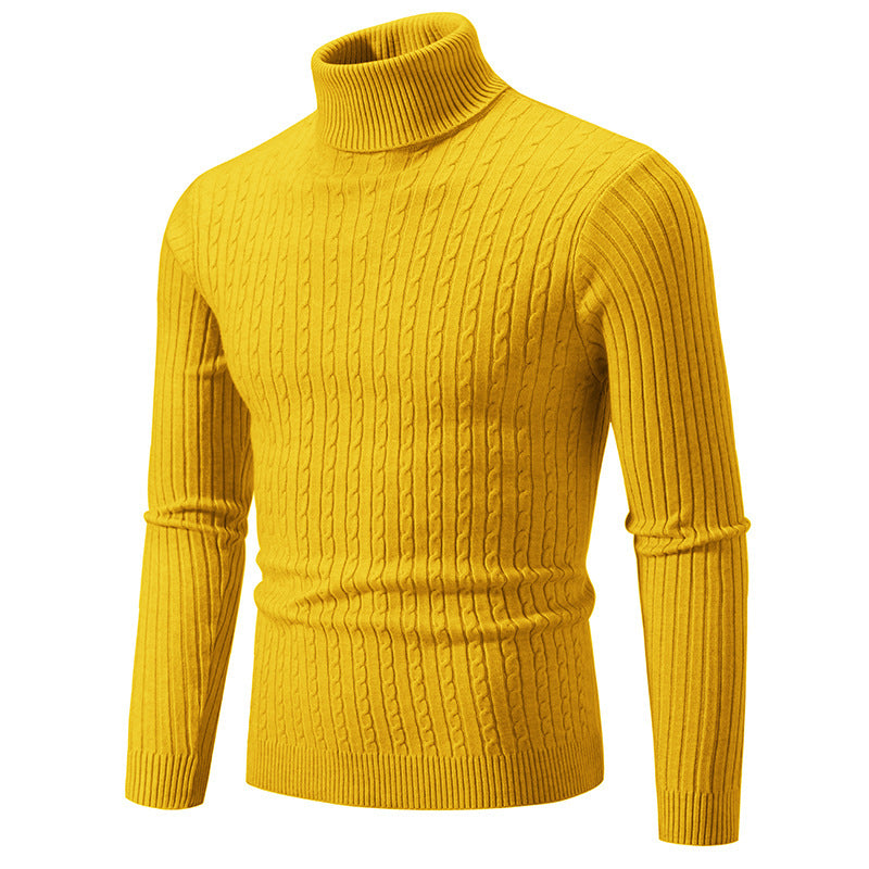 Gemütlicher Strickpullover mit hohem Kragen aus Baumwolle für Herren | Emman