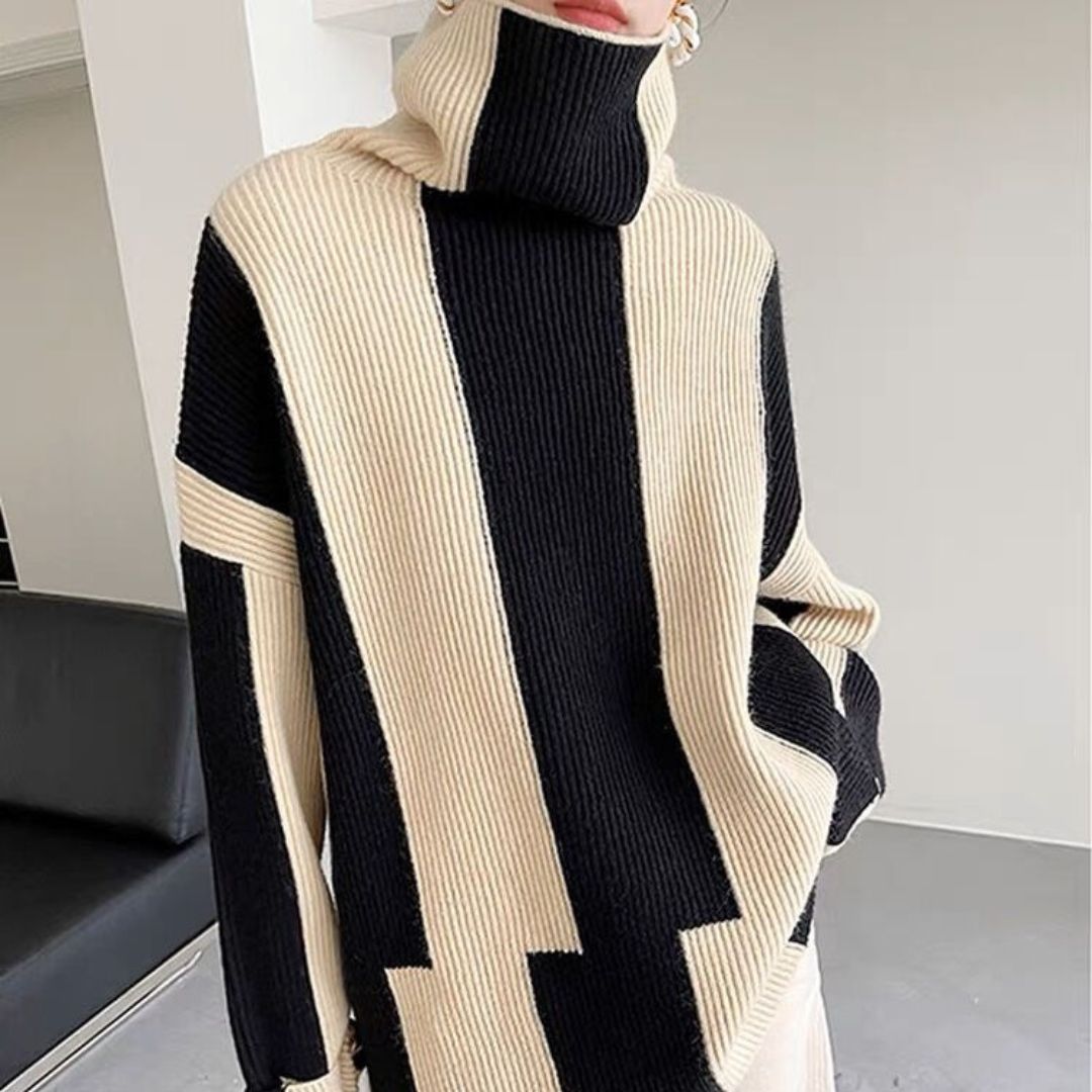 Warmer Damen-Strickpullover mit Rollkragen und langen Ärmeln | Morgan