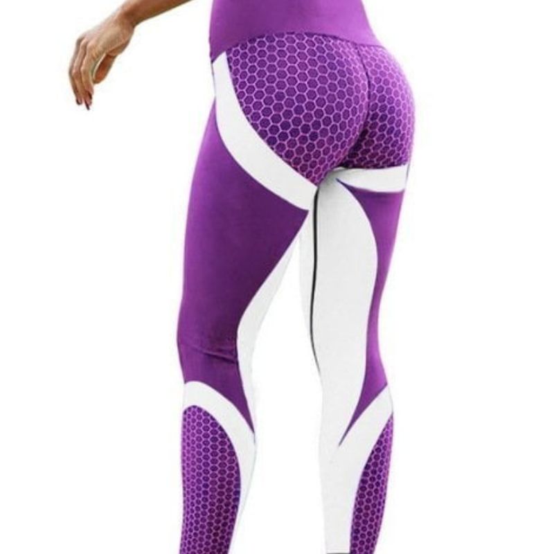 Enge Atmungsaktive High-Waist-Leggings mit Colorblock-Design für Damen