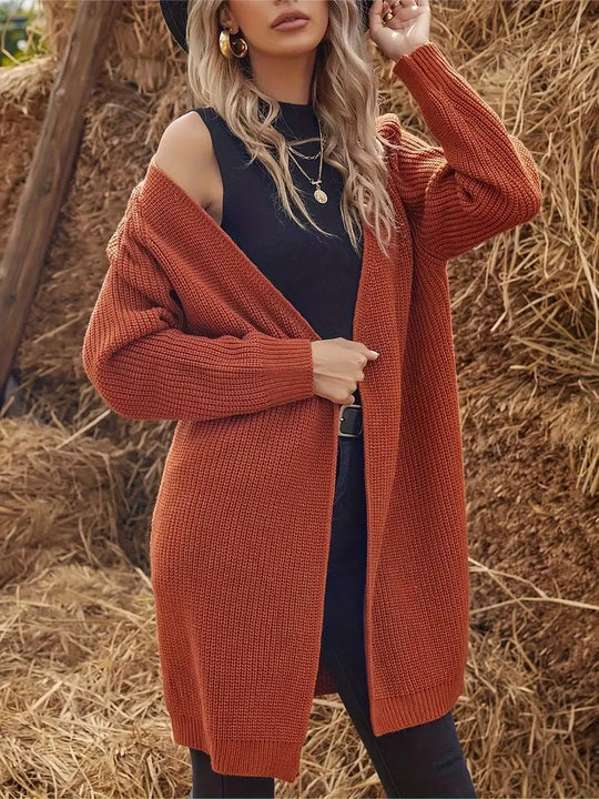 Stylische Lange Strickjacke für Damen